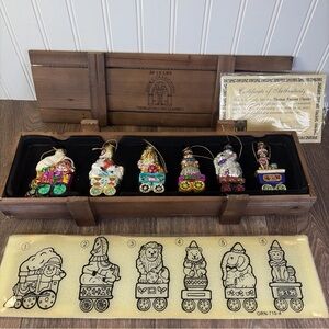 Thomas Pacconi Classics 2004 Glass Ornaments Circus Train Set of 6 with Box READ